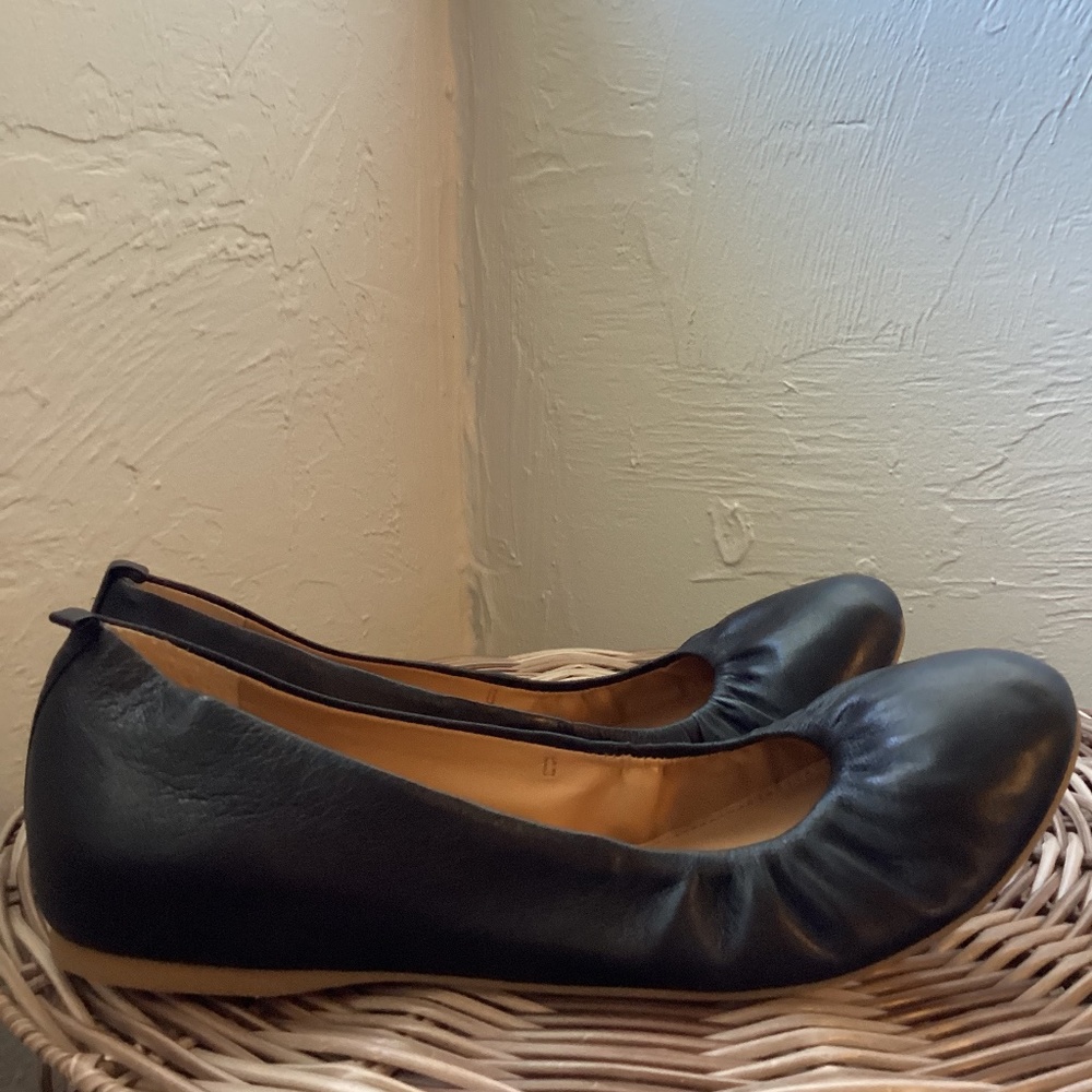 J. Crew Anya ballet flat leather size 9.5 black